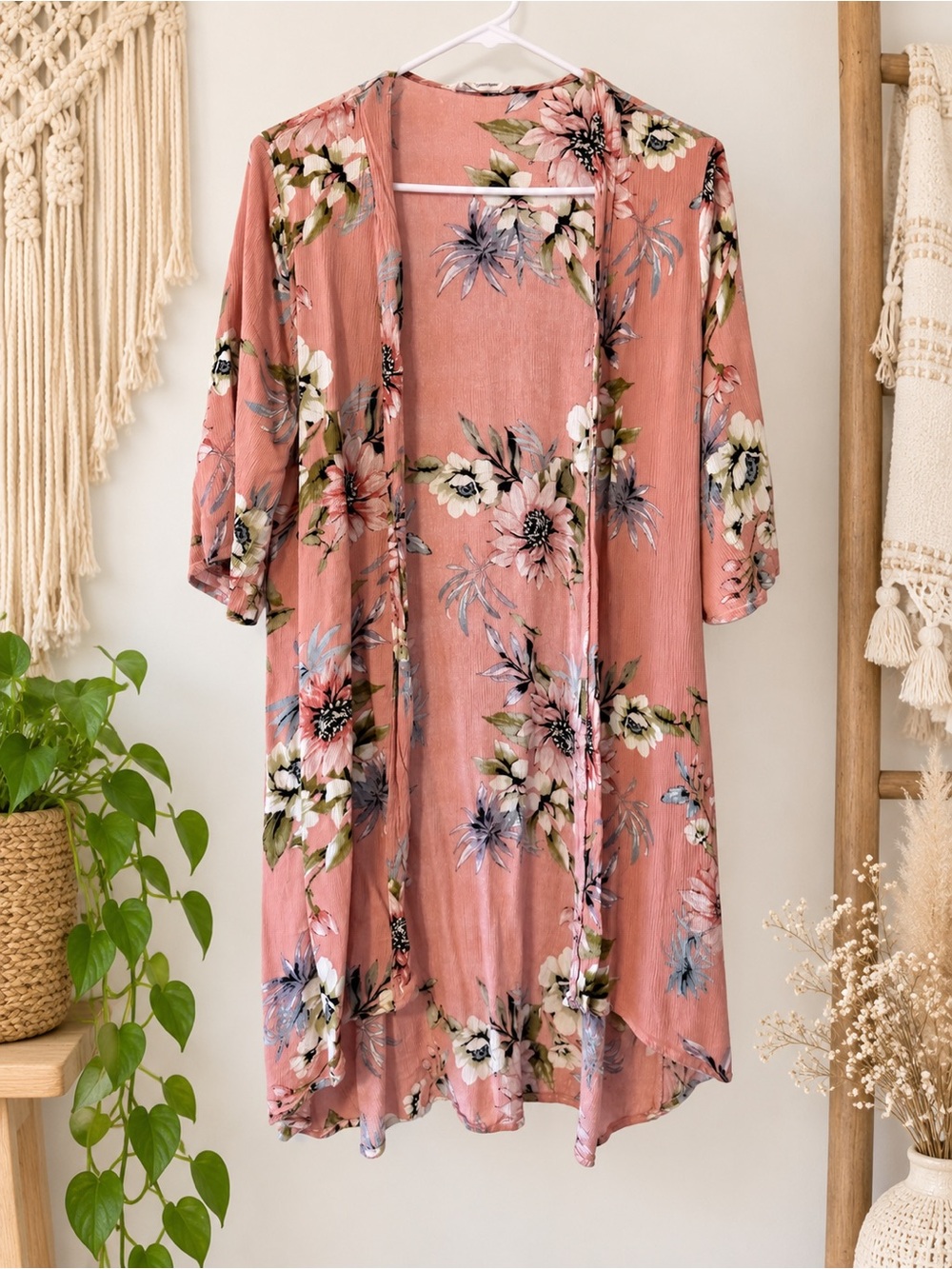 Dusty Pink Boho Kimono